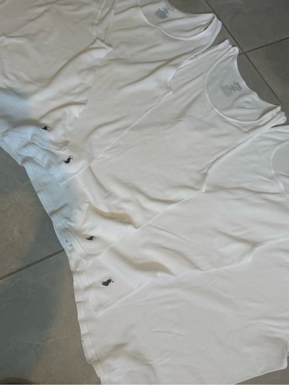 5-Polo by Ralph Lauren White Ribbed Tank - Signature Pony Embroideries
